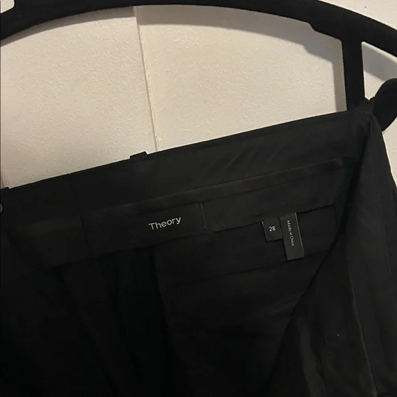 Men’s Straight Leg Black Wool Theory Trousers - Picture 4 of 5